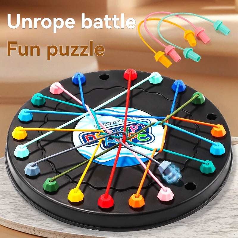 New Kid Rope Knots Puzzle  Board Game Color Line Twisted Connected Ropes Logic Thinking Table Game Parent Child Interactive Toy