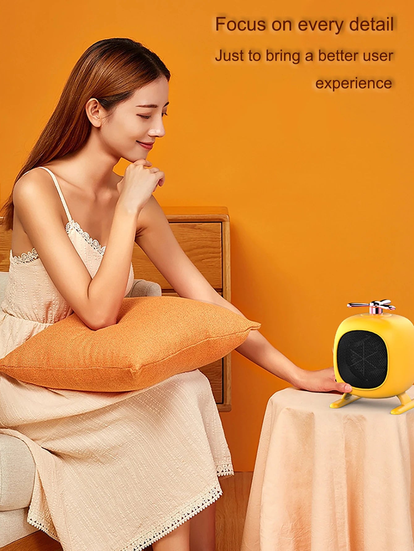 Mini portable heater novelty little cute low noise desktop room portable plug-in electric fan heater home home office winter