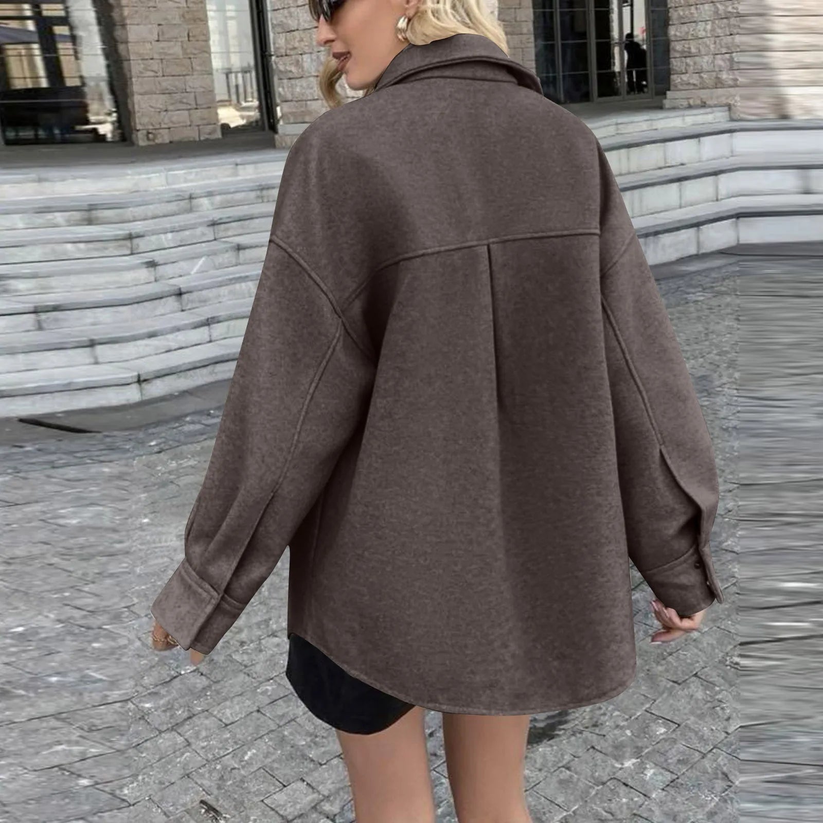 Women Casual Comfort Jackets Cozy Soft Fabric Casual Lapel Collar Winter Outerwear Female Daily Vintage Wearing With Pocket