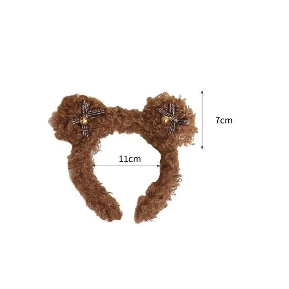 Women Lady Girl Party Stage Headgear Plush Bear Headband Hair Accessories Headdress Hair Hoop Hair Clip Cute Hairband