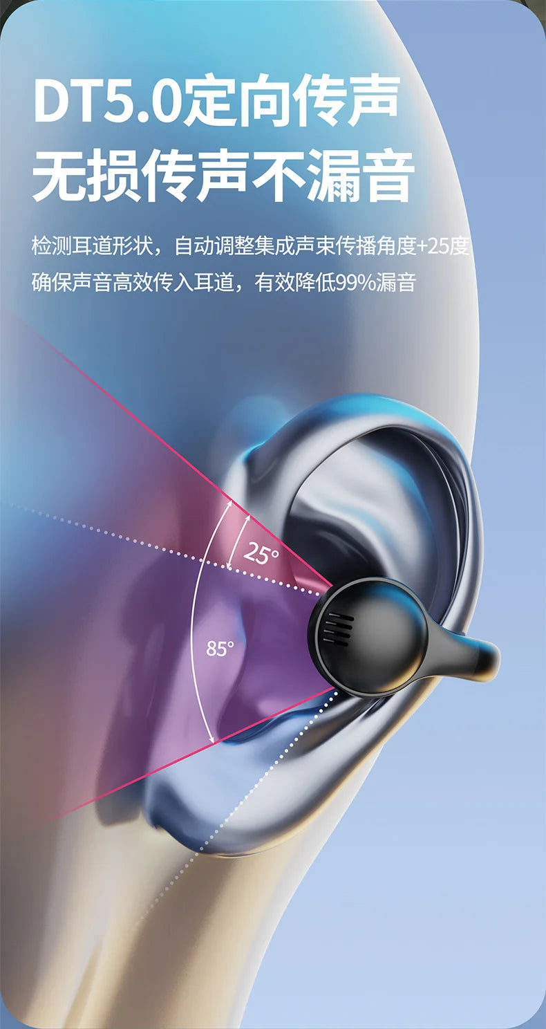 Wireless Headphones  Bluetooth Headset With Mic Handsfree Noise Canceling Earphones Clip Ear Music Sports Gaming Earplug