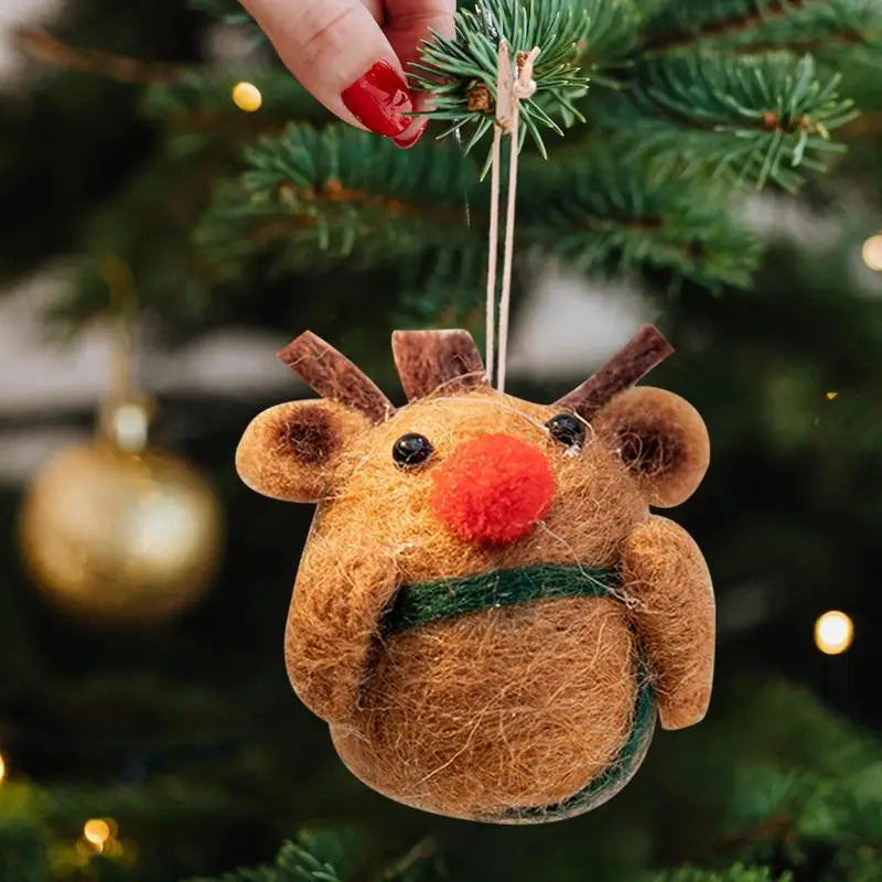 Christmas Felt Deer Pendant Xmas Tree Decorative Hanging Gingerbread Man Elk Decor 2024 Christmas Party Crafts Ornaments
