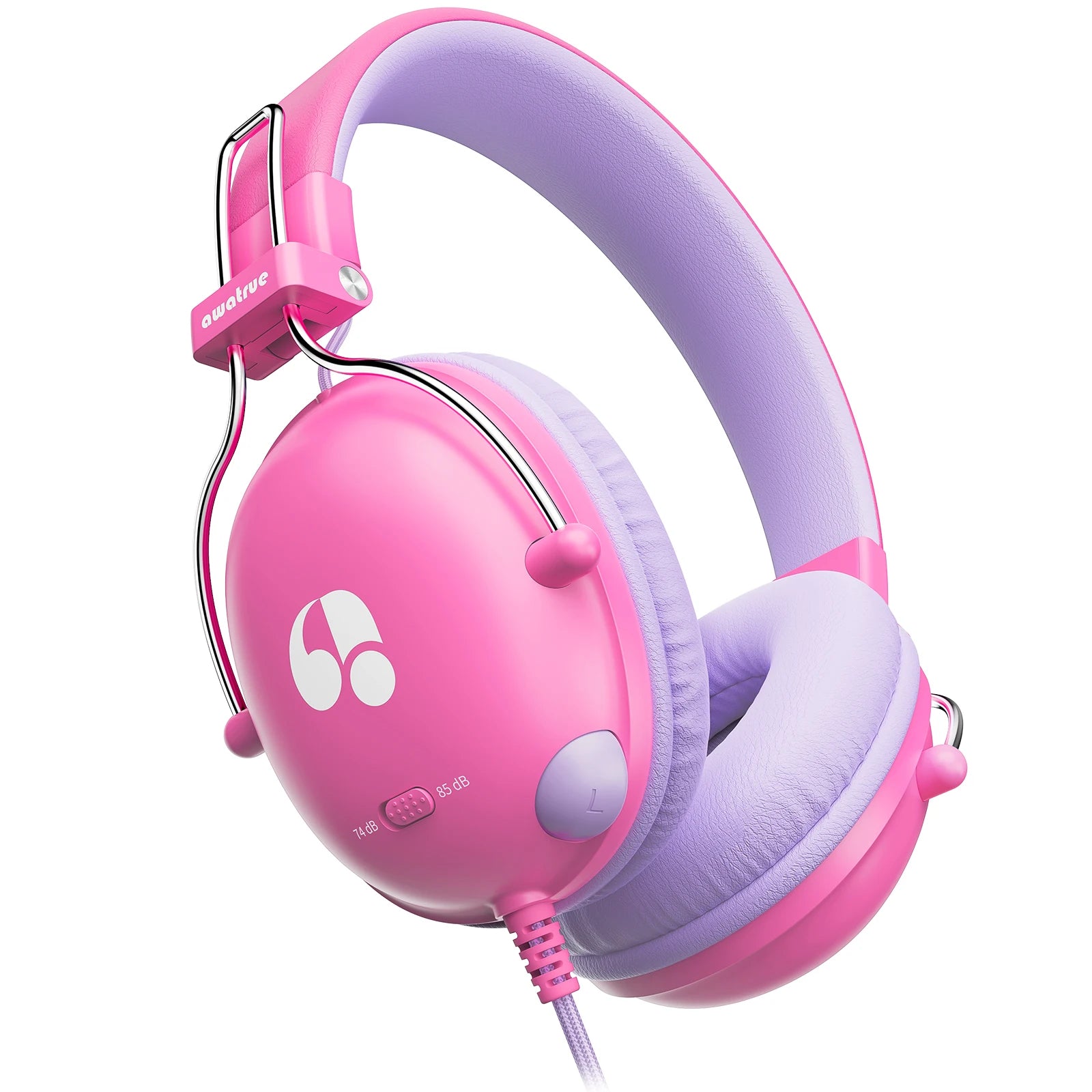 HK05 Kids Study Wired Headphones Headset Headphone Cartoon Earphone with Mic Music Headset Limited Volume 74dB/85dB for Children