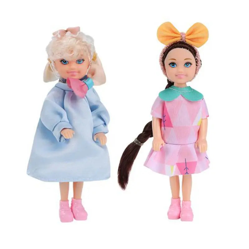 Hot Sale Kawaii 2 Items / Lot Kids Toys 5 Inch Baby Doll Little Girls Boys Princess For Girl DIY Family Game Best Present