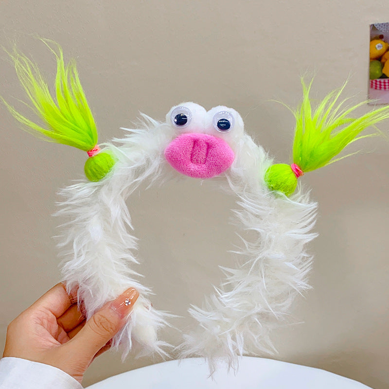 Winter Funny Ugly Doll Hairbands Cute Children Kids Headband Girl Dopamine Cartoon Plush Hairband Hair Accessories