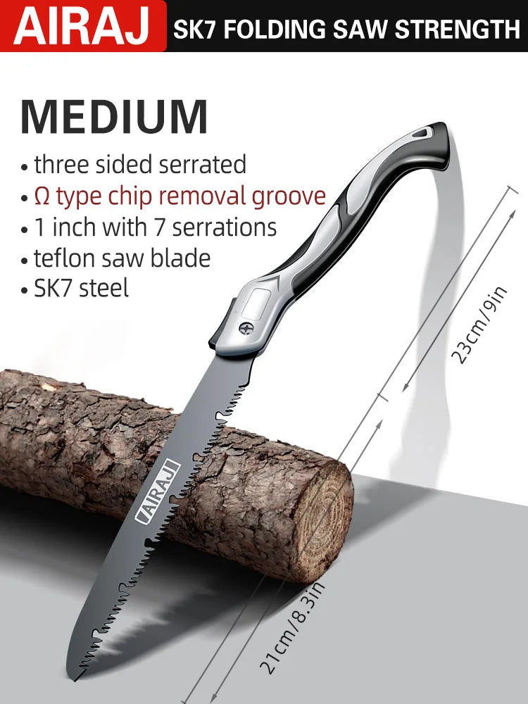 AIRAJ Folding Saw Woodworking Folding hacksaw Multifunction Cutting Wood Sharp Camping Garden Prunch Saw Tree Chopper Knife Hand