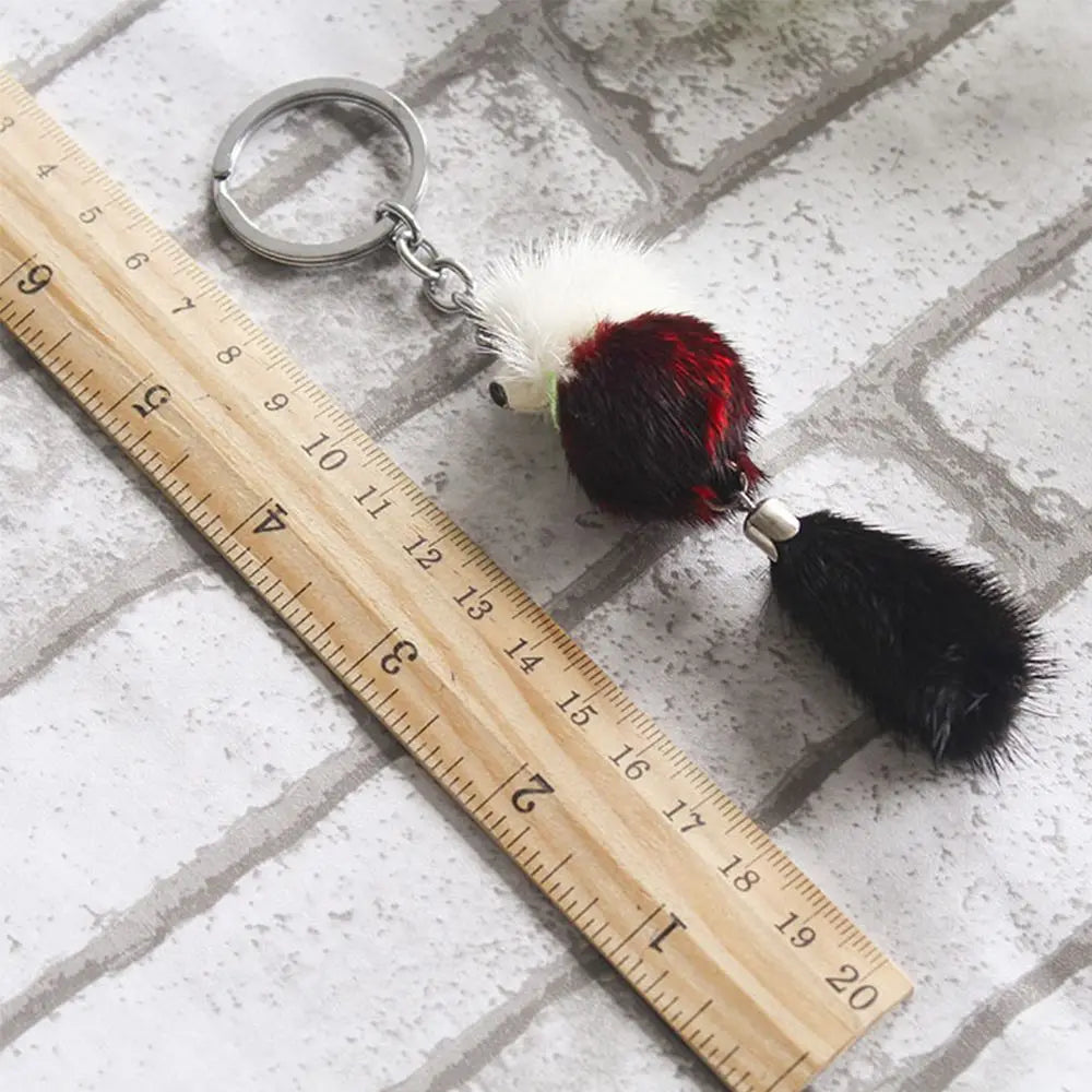 Women Cute Pom Accessories Pendant Car Keyring Backpack Mink Fur Key Ring Key Chains Keychain