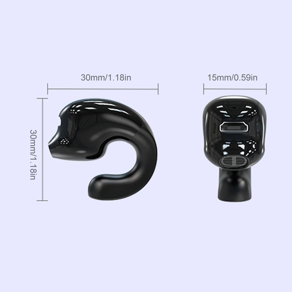 Wireless Clip On Headphones Bluetooth Headset High Definition Audio Quality Sports Earphones Noise Cancelling In-Ear Earphones