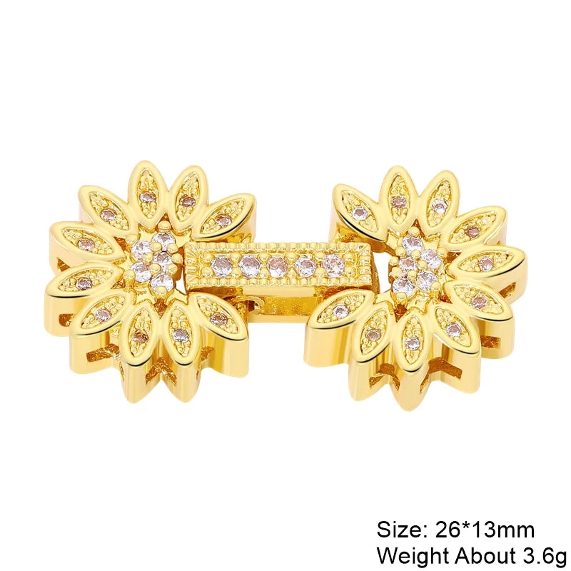 Juya 18K Gold Silver Plated Wedding Decorations Connect Fastener Closure Clasps Accessories For DIY Beads Pearls Jewelry Making