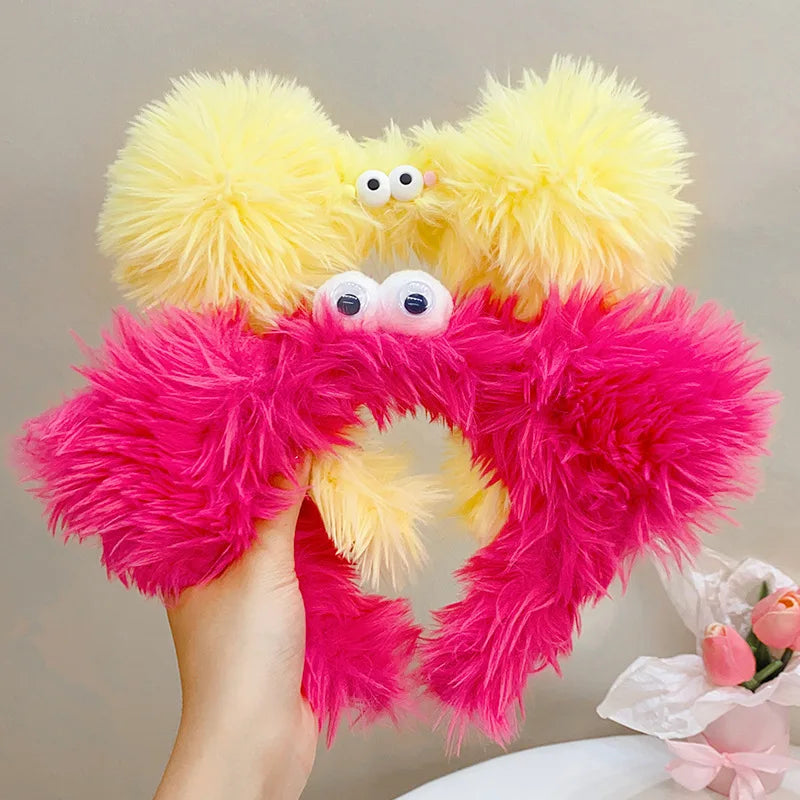 Winter Funny Ugly Doll Hairbands Cute Children Kids Headband Girl Dopamine Cartoon Plush Hairband Hair Accessories