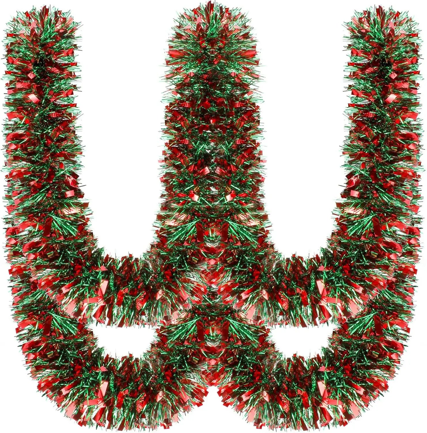 Christmas Tinsel Garlands Decoration Bar Tops Red Green Wreath Xmas Tree Ornaments Party Home Staircase Decor Pendant Prop