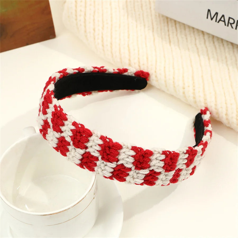 Fashion children's hair accessories winter hand-knitted wool headband lady cute girl heart flower wide headband hair accessories