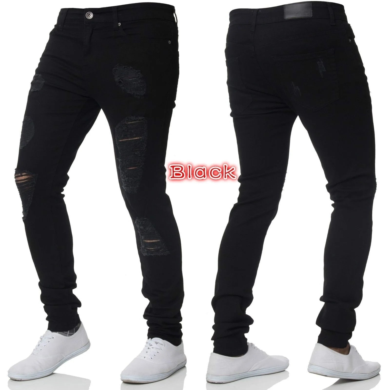 Mens Black Jeans Slim Fit Quality Gray Casual Male Jeans Pants Skinny Fit Men Pants Hip Hop Streetwear Cotton Denim Trousers