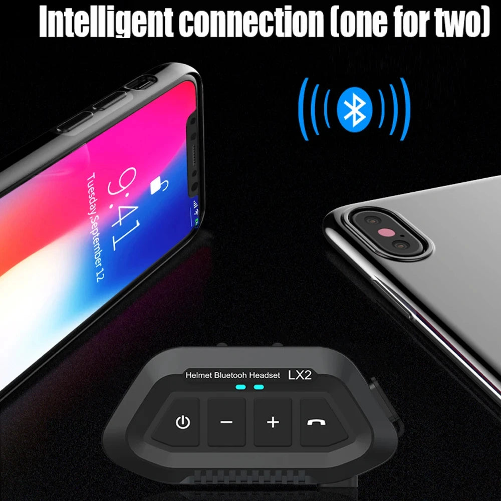 Motorcycle Helmet Earphone Bluetooth Headset Waterproof Voice Assistant Moto Earphone Motorbike Hands Free Wireless Headphone
