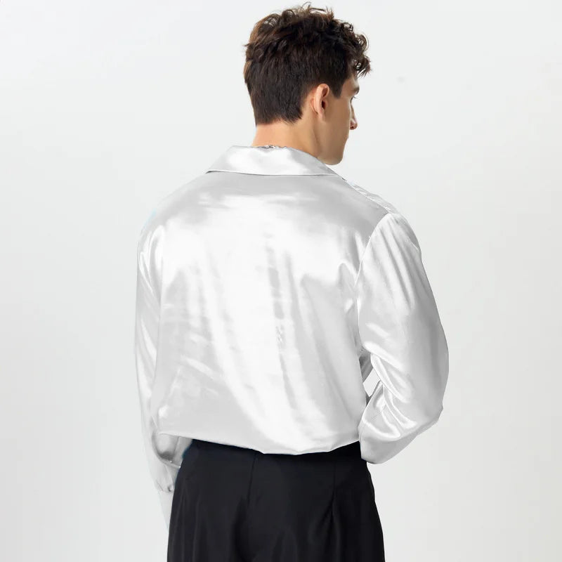 Men Shirts Casual Stylish Style Tops INCERUN Men's Shirts Sexy Male Solid Color V Neck Long Sleeve Fashion Men Clothing 2025