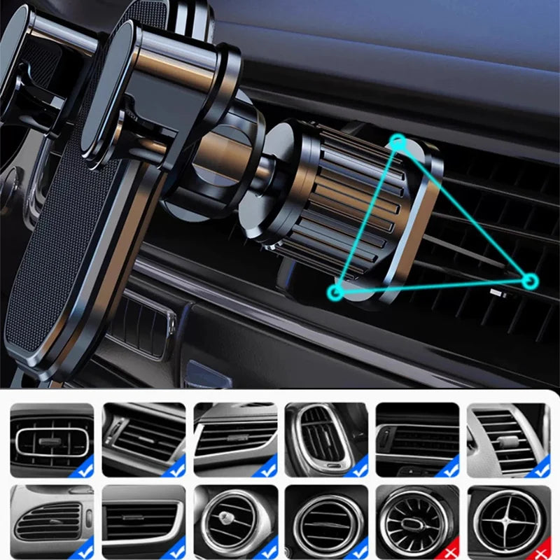 Gravity Car Phone Holder for 4.7-7 inch Mobile Phone Car Air Vent Phone Mount Universal Shockproof GPS Clip Smartphone Stand