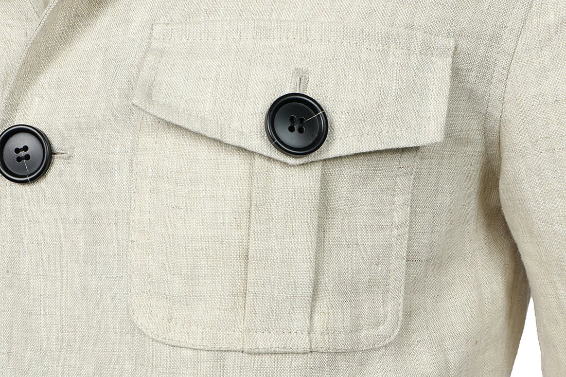 Mens Coats Safari Jacket Linen British Retro Gentry Suit Pockets Outerwear Fashion Solid Color Male Tops Ropa Hombre