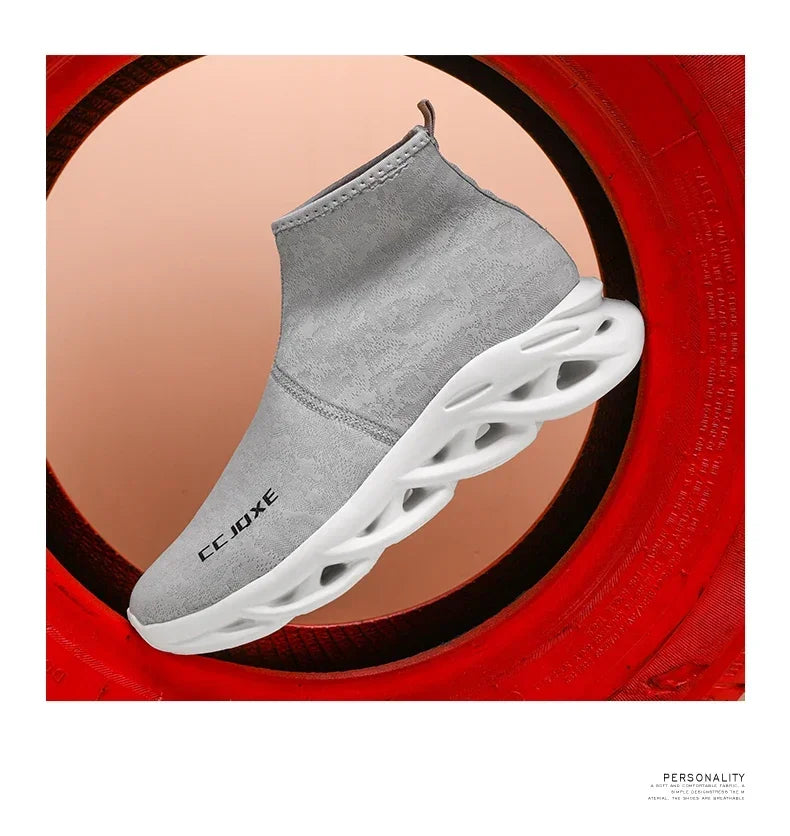 Socks Shoes for Men Black Sneakers Light Breathable Men Runing Shoes Outdoor Platform High Top Men Shoes New Unisex Sport Shoe