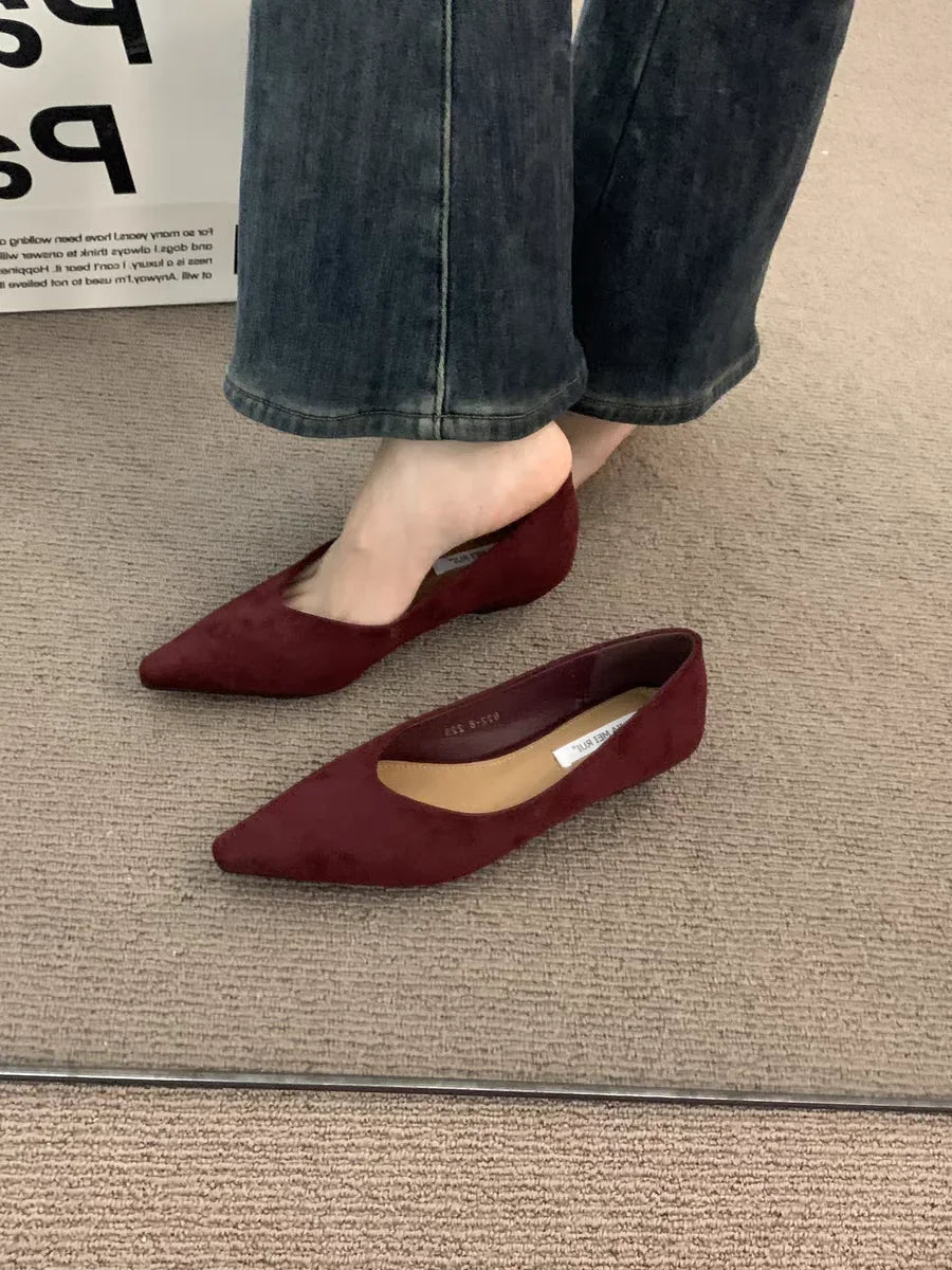 Women's Fashion Flat Shoes 35-39 Pointed Toe Shallow Mouth One Foot Stirrup Single Shoes Comfortable Soft Bottom Women's Shoes