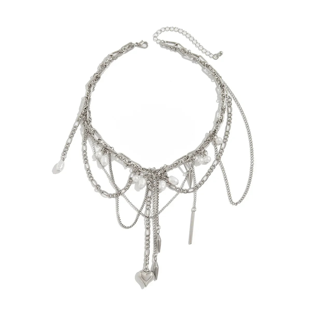 Rivet Pendant Jewellery Women Neck Jewelry Twine Gift Wholesale Fashion Necklace Accessories for Girls Alloy Chain Simple Tassel