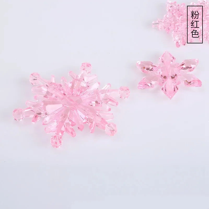Christmas Decorations for Home, Snowflake Ornaments, Crystal Acrylic, DIY Bead, Curtain Decorative Craft, Party Decor, 10Pcs per