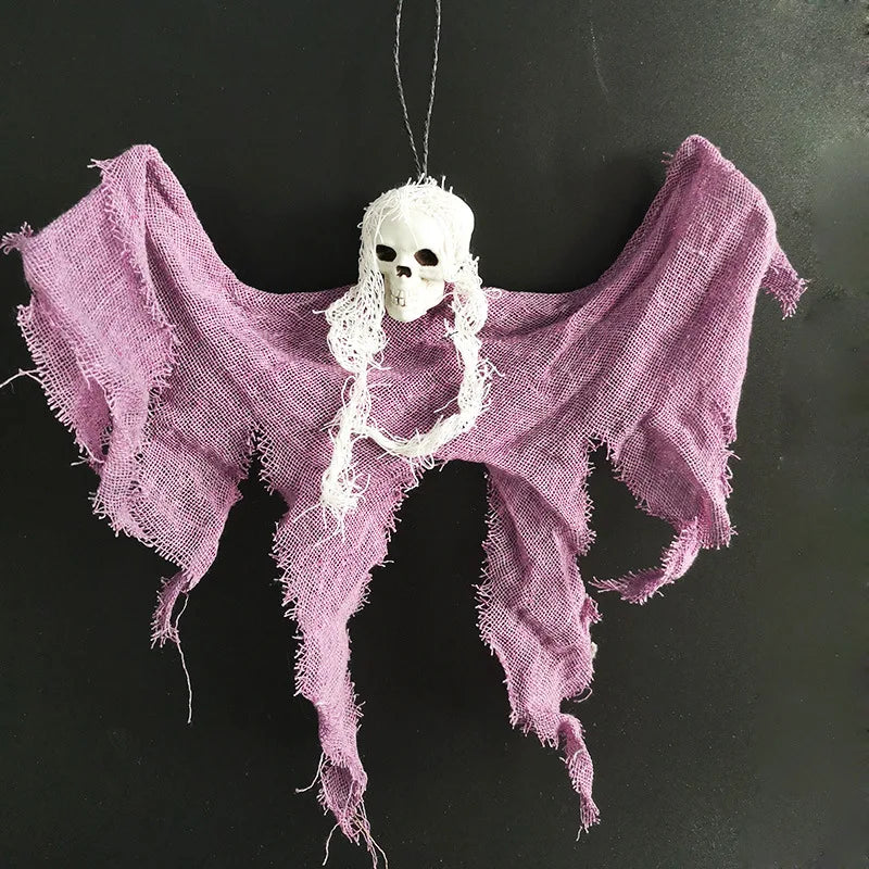 Horror Halloween Hanging Skeleton Decorations Linen Hanging Ghost Haunted House Scary Props Halloween Home Garden Party Supplies