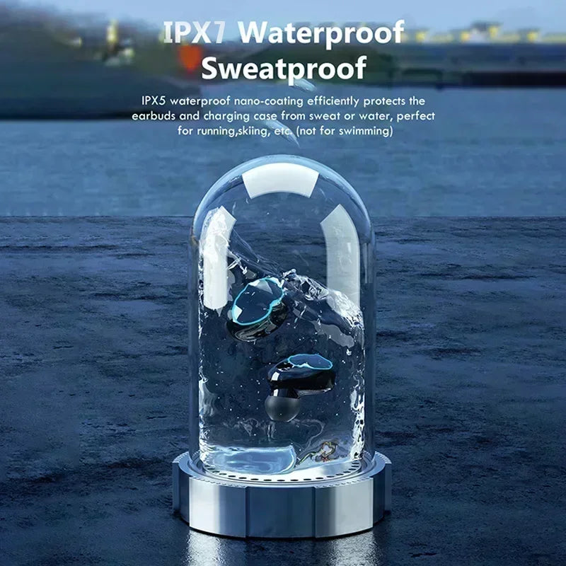 New Bluetooth Earphones Handfree LED Dispay Headphones Bluetooth Music Wireless Earbuds Waterproof Headset For phones