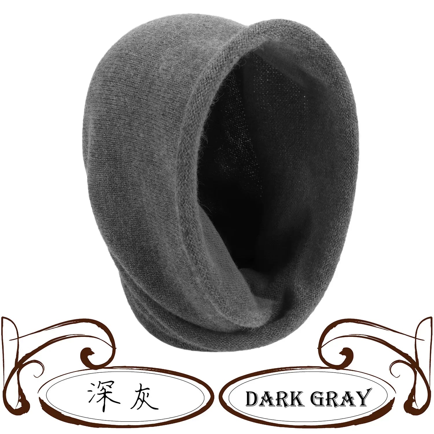 New Winter Balaclava Hat Scarf Combo Women's Fashion Knitted Cap Wrap-around Cashmere Skullies & Beanies