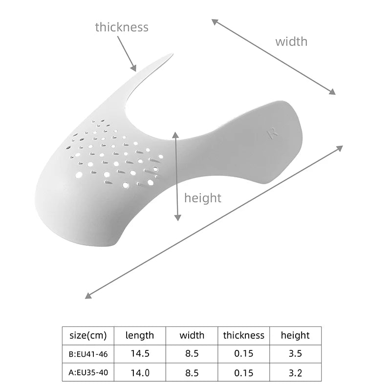 1/4/8/16Pairs Protector Shoe Anti Crease Bending Crack Toe Cap Support Shoe Head Stretcher Lightweight Sneakers Protector