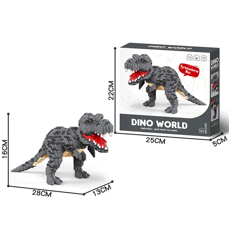 Kid Dinosaur Micro Particles Building Blocks Toys Jurassic Large Size Tyrannosaurus Rex Assembly Blocks Puzzles Disassembly Toys
