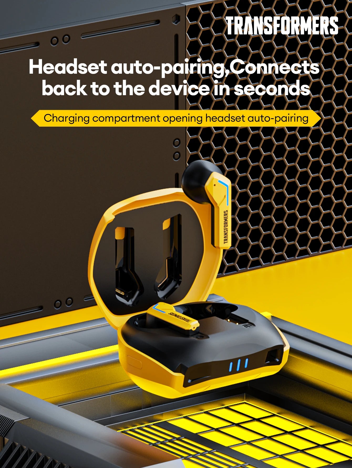 Transformers TF-T06 Bluetooth 5.3 Headset Dual Mode Noise Reduction Earphone for Video Game HIFI Earbuds Stable Connection