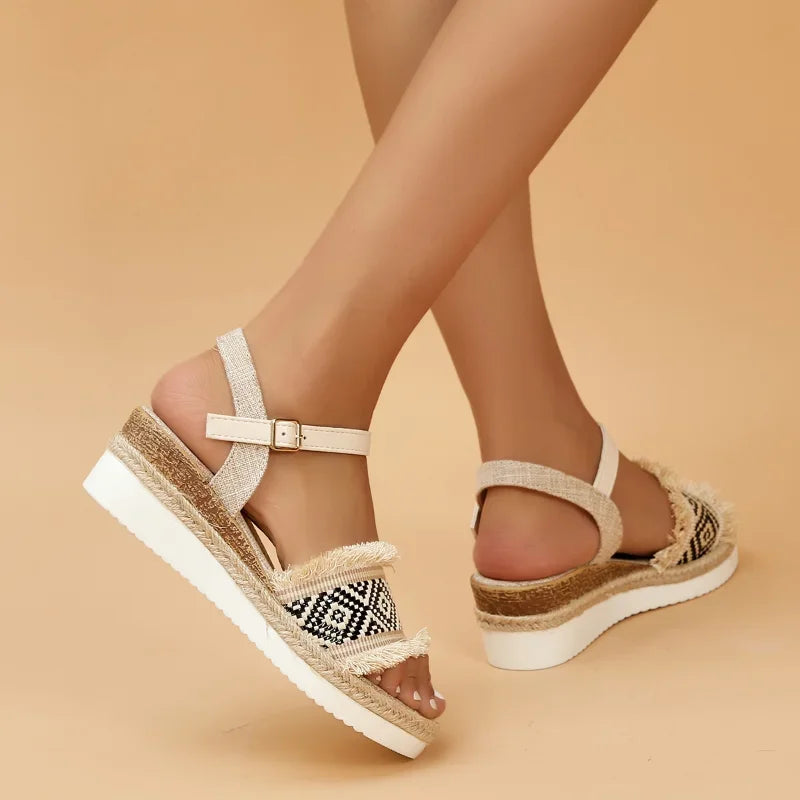 Shoes for Women 2023 High Quality Bohemian Women's Sandals Summer Platform Light Casual Sandals Women Wedge Shoes Ladies Zapatos