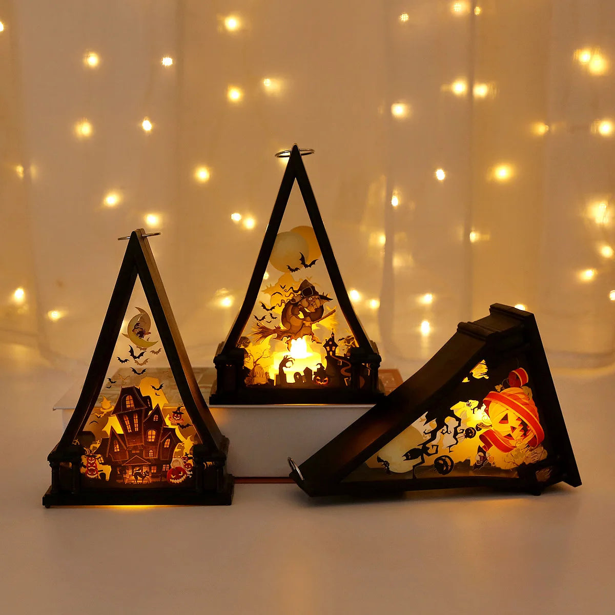 Halloween decorations desktop ornaments retro led lantern pendant nightlight atmosphere lights layout props. home accessories