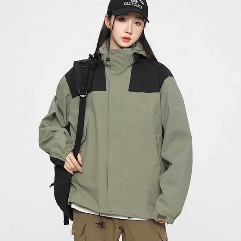 Outdoor Riding Jackets for Women Patchwork Waterproof Camping Coat Men Fishing Trekking Windbreaker Travel Jacket Women Clothing