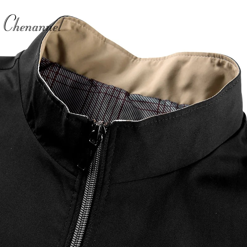 Jacket casual youth jacket stand up collar versatile men's windbreaker  high end men's top for spring and autumn