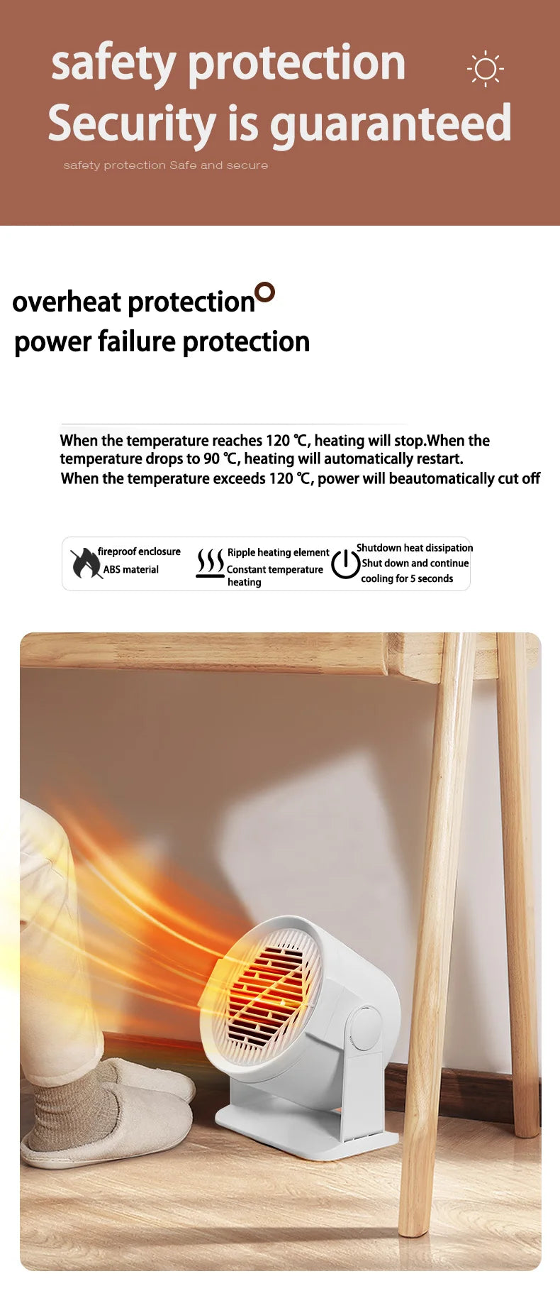 New type of warm air blower, small heater, household energy-saving, energy-saving, foot heating, instant electric heating