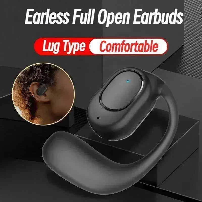 KY2 Single Wireless Earphones Air Conduction OWS Headphone HiFi Ear-Hook Music Sports Noise Cancel Headset For All Smartphones