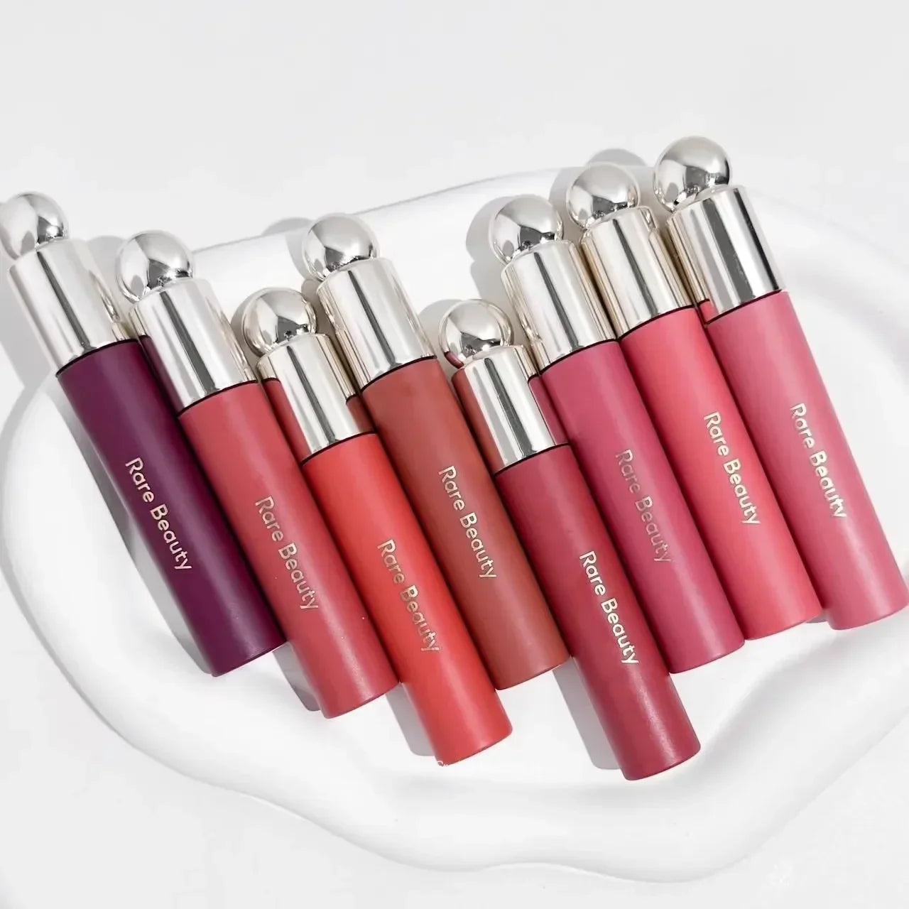 Hot Fashion Rare Beauty Setting Powder with Mirror Liquid Blush Moisturizing Dual-use Waterproof Lip Glaze Rouge Smooth Makeup