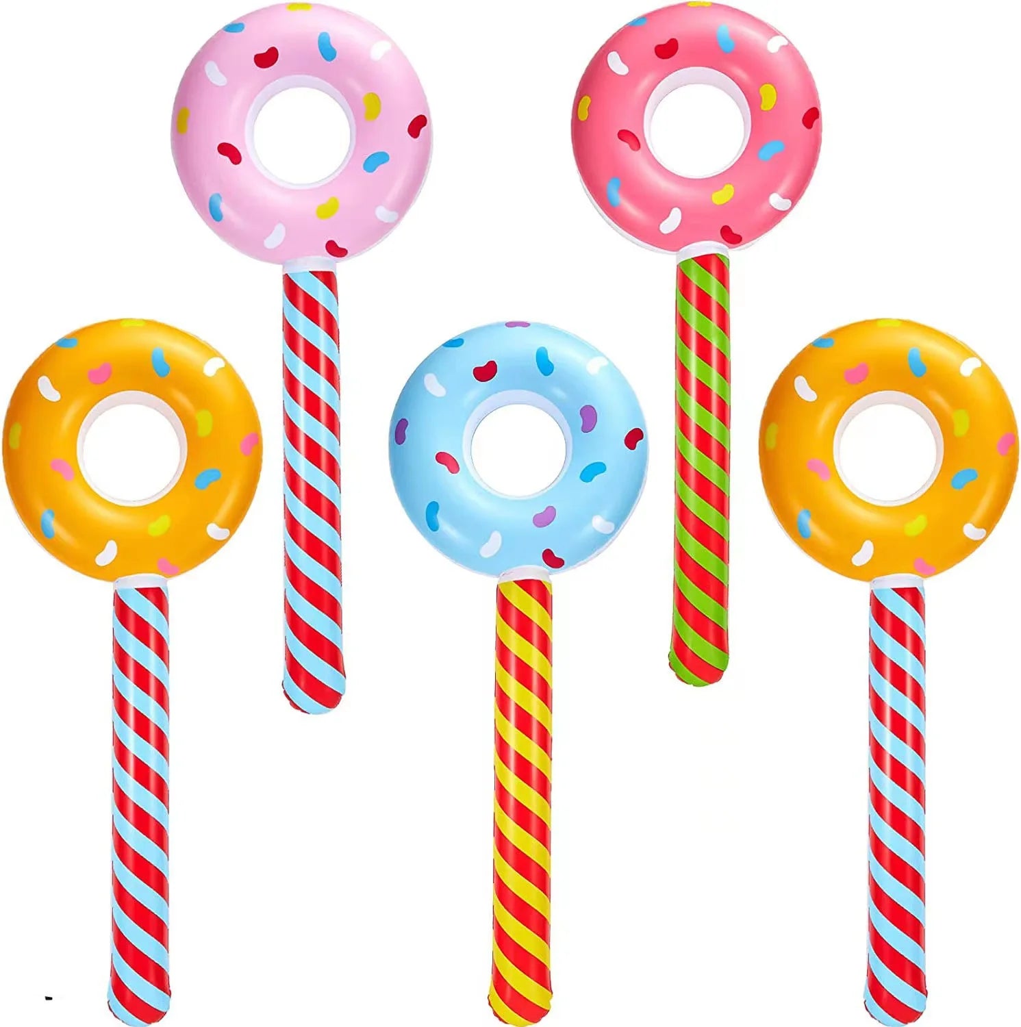 Kid Donut Inflatable Stick Air Hammer Toy Big Size 80CM  Party Games Outdoor Carnival Inflatable Toys Halloween Chrismas toy