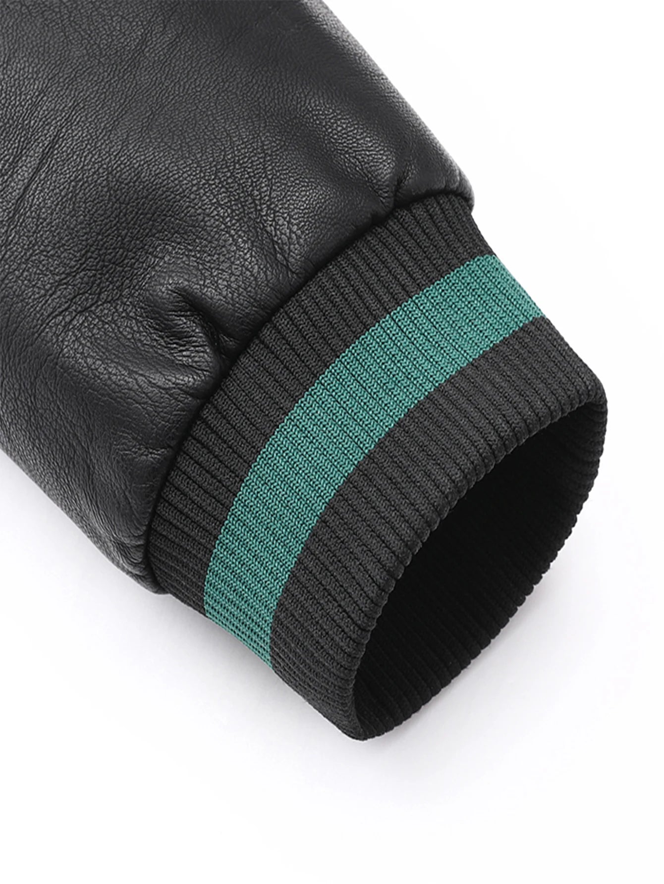 Men'S Baseball Jacket - Windproof Warm Coat with Zipper Closure, Brown & Green Accent Jacket, Non-Stretch Shell for Casual Outer