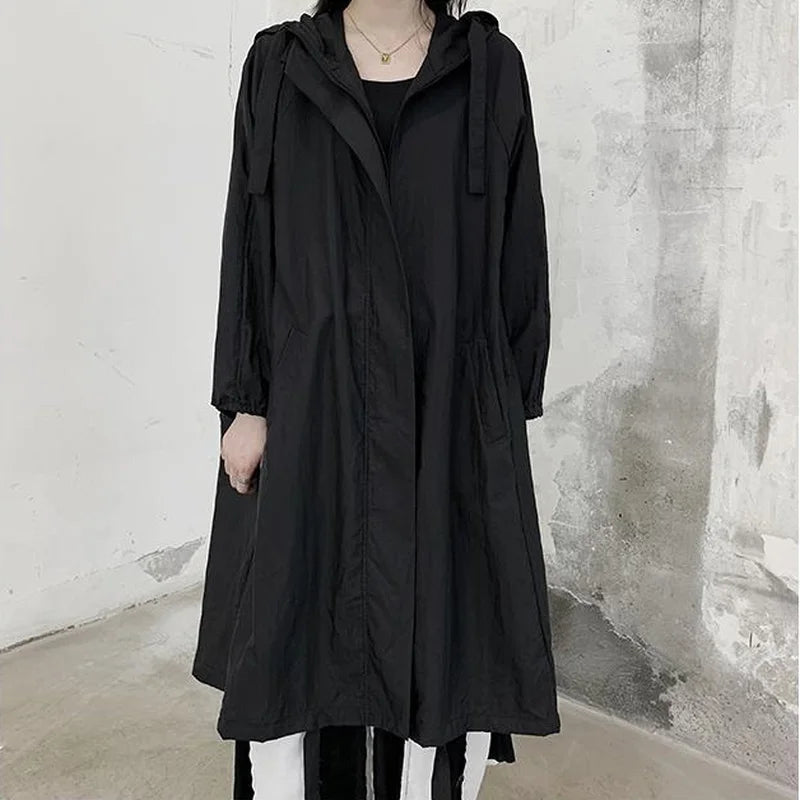 Jackets Women Hooded Chic Solid Breathable Casual Summer Simple Sun-proof Harajuku Long Style Streetwear Baggy Mujer Clothing