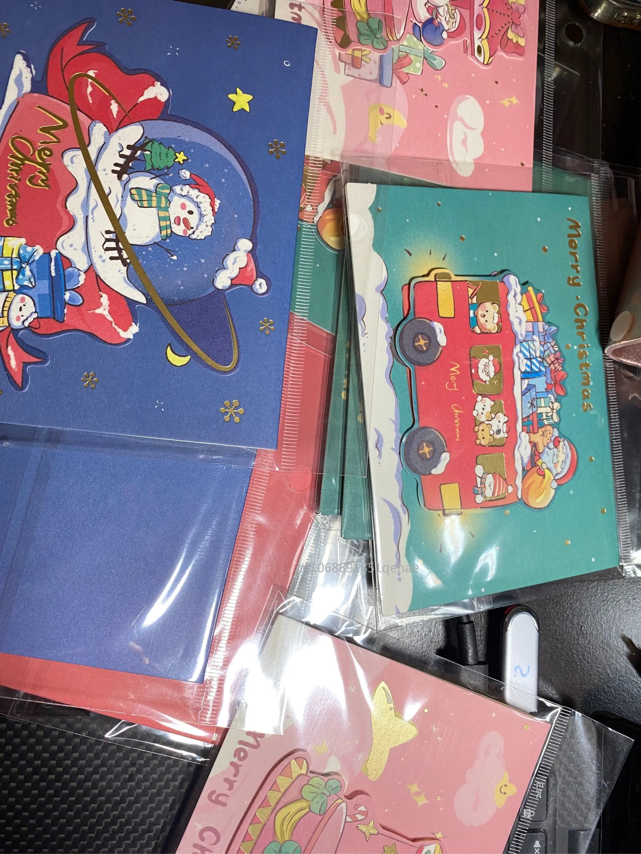 New Christmas Postcards Xmas Greeting Cards Christmas Tree Wishing Cards Thank You Gift Cards Xmas Navidad New Year Party Decor