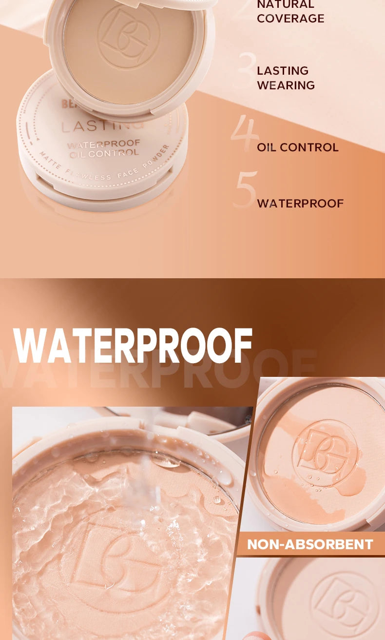 BEAUTY GLAZED Oil Control Matte Face Powder Long Lasting Flawless Setting Powder Face Makeup With Mirror