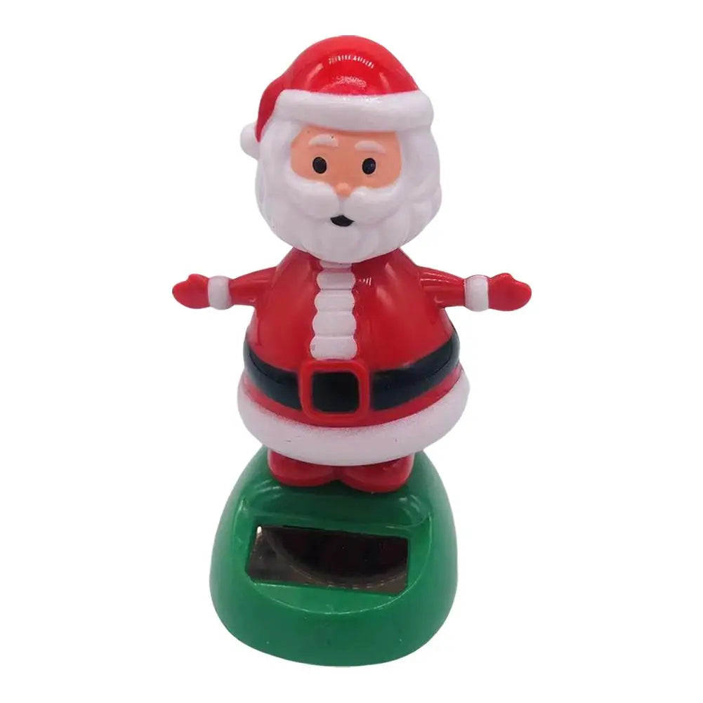 Christmas Car Decoration Solar Dancing Santa Claus Car Ornament Tree Elk Snowman Bobblehead Doll Merry Christmas Gift Accessory
