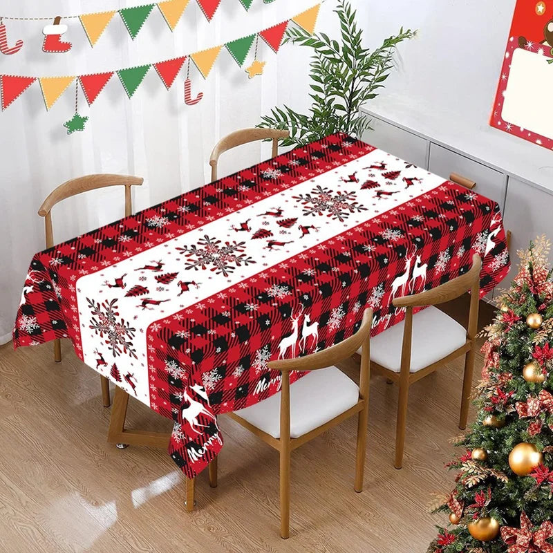 Christmas PE Tablecloth Merry Christmas Decoration For Home 2025 Navidad Kerst Xmas Decor Noel Kerst Happy New Year Gift 2026