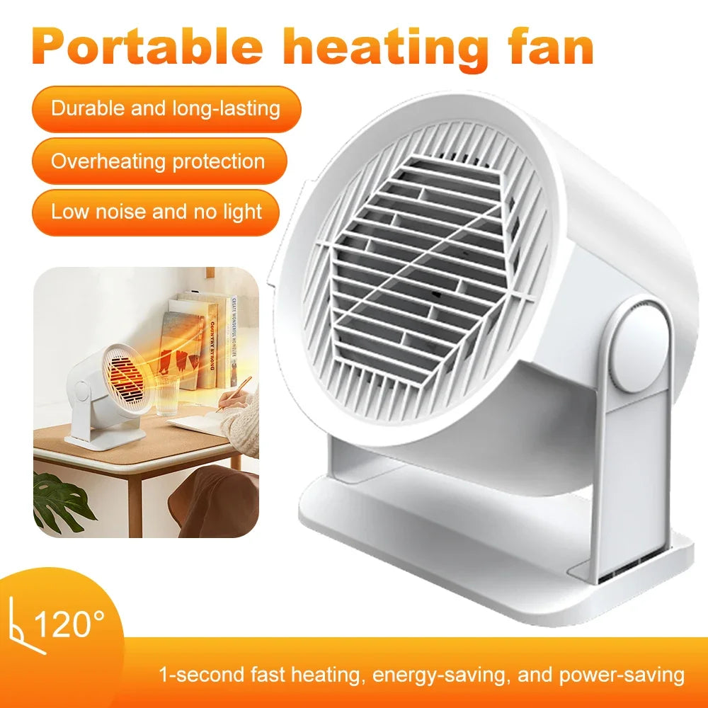 Mini Desktop Electric Heater for Home, Portable Heater for Office Desk, Compact Warm Air Fan for Cozy Feet and Home Use