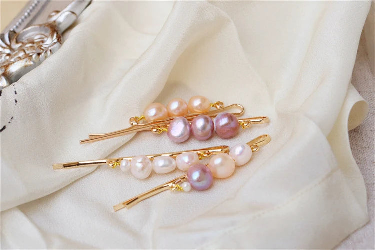 Hair Accessories for Girls Women Hairpins Clips Natural Baroque Freshwater Pearl Elegant Sweet Bridal Ornaments Wedding Gift