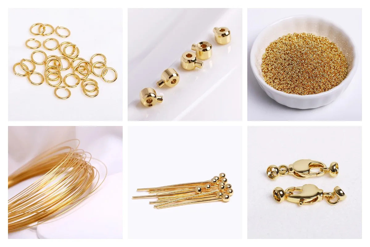 18K Gold Plated Jewellery Connecting Clasp Pearl Necklace Lock Clasps Jewelry Making Supplies DIY Accessories Bracelet Clasp
