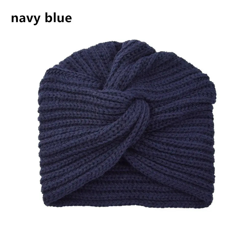 Autumn Winter Knitted Hair Accessories Croceht Beanies Twist Headwrap Hat Ladies Turban Women Felt Hat Head Wrap Caps