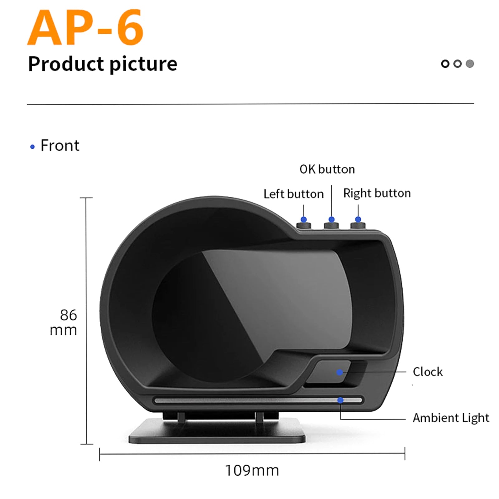 Car Head up Display, OBDⅡ+GPS Smart Gauge High Definition Speedometer Car Diagnostic Tool OBD Fault Code Elimination